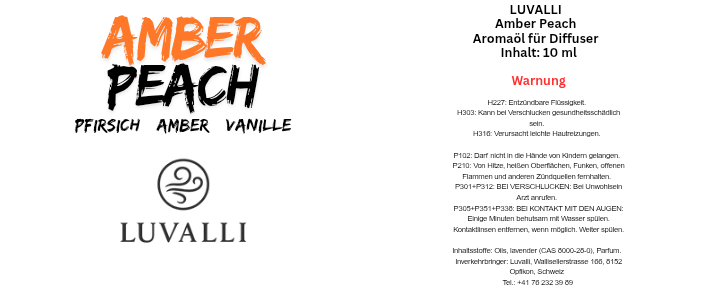 Luvalli Amber Peach - Pfirsich, Amber, Vanille